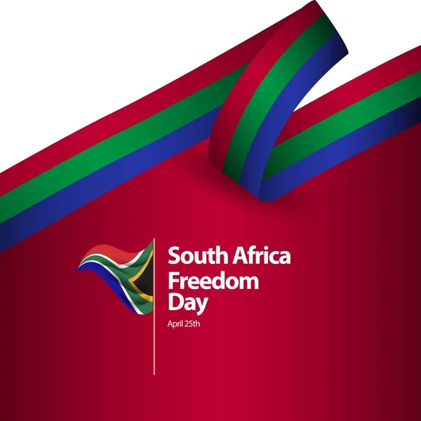 Sudáfrica Día de la Libertad Bandera Vector Plantilla Diseño Ilustración — Vector de stock