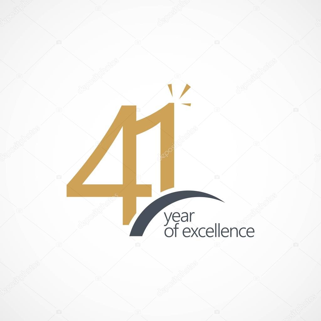 41 Year of Excellence Vector Template Design Illustration