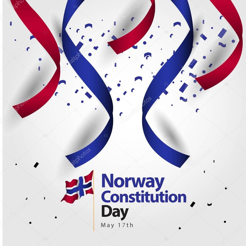 Norway Constitution Day Flag Vector Template Design Illustration