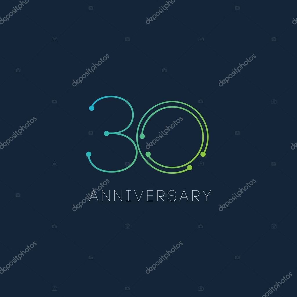 30 Year Anniversary Vector Template Design Illustration