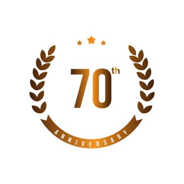 70 Yıldönümü Vektör Şablonu Tasarım İllüstrasyon