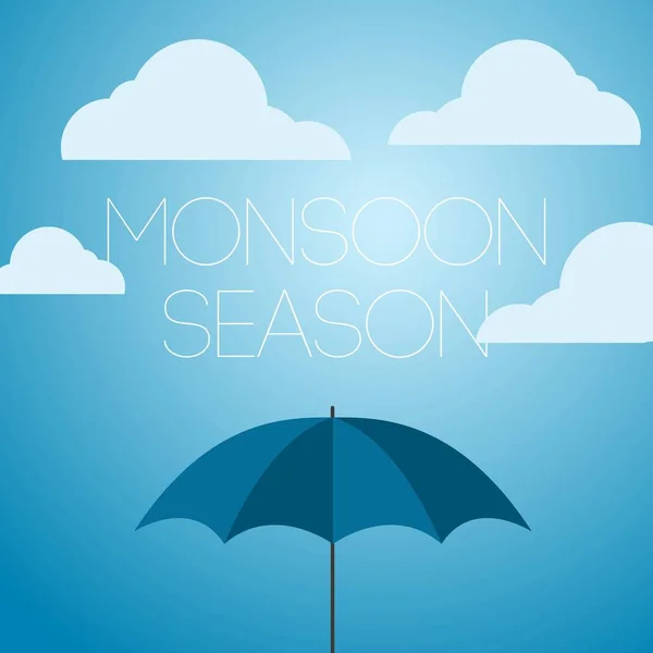 Monsun Saison April Duschen Vektor Vorlage Design Illustration Symbol — Stockvektor