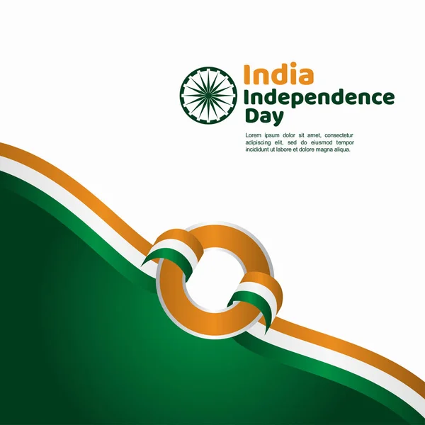 India Día de la Independencia Vector Plantilla Diseño Ilustración — Vector de stock