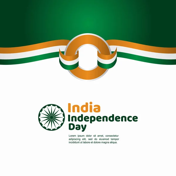 インド独立記念日ベクトルテンプレートデザインイラスト — ストックベクタ