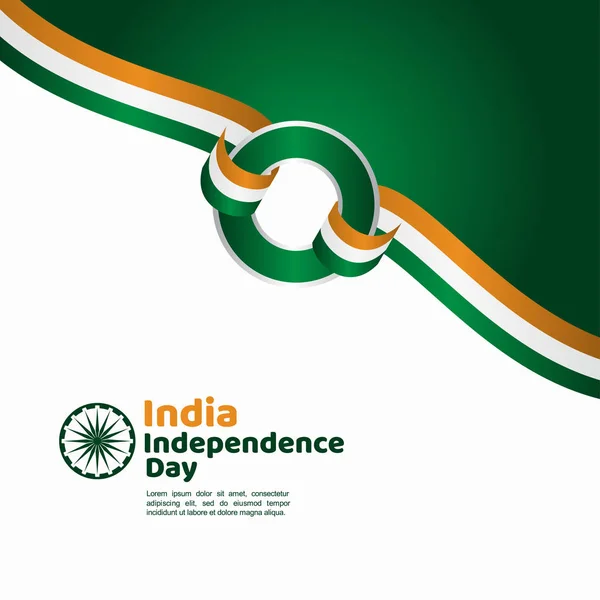 Índia Independência Dia Vector Modelo Design Ilustração — Vetor de Stock