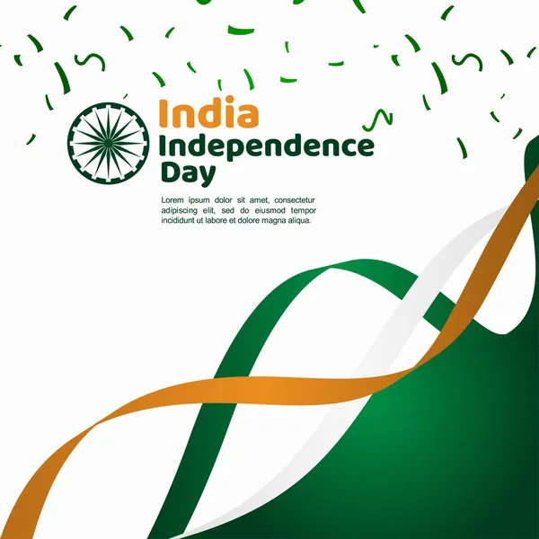 India Día de la Independencia Vector Plantilla Diseño Ilustración — Archivo Imágenes Vectoriales