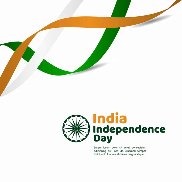 India Día de la Independencia Vector Plantilla Diseño Ilustración — Vector de stock