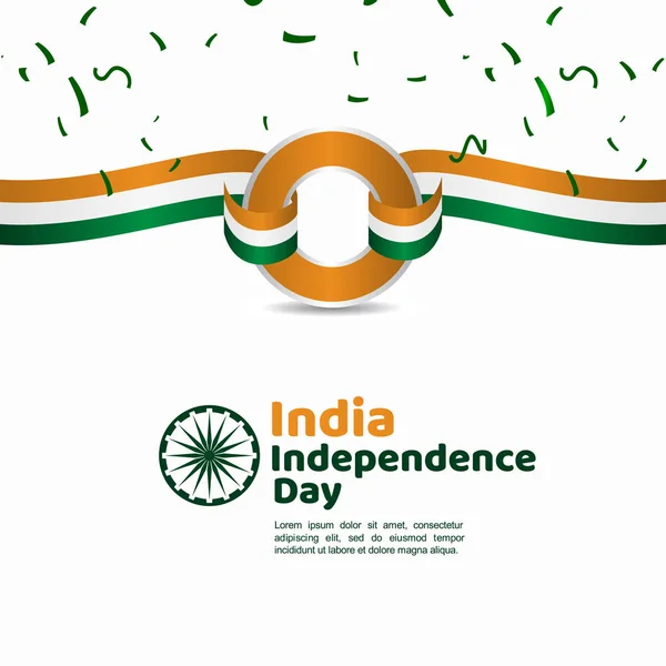 India Independence Day Vector Template Design Illustration — Stock Vector