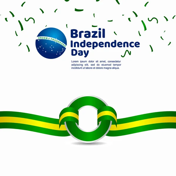 Brasil Día de la Independencia Vector plantilla Diseño Ilustración — Vector de stock