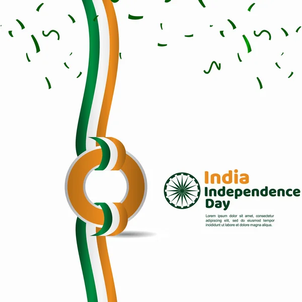 Índia Independência Dia Vector Modelo Design Ilustração —  Vetores de Stock