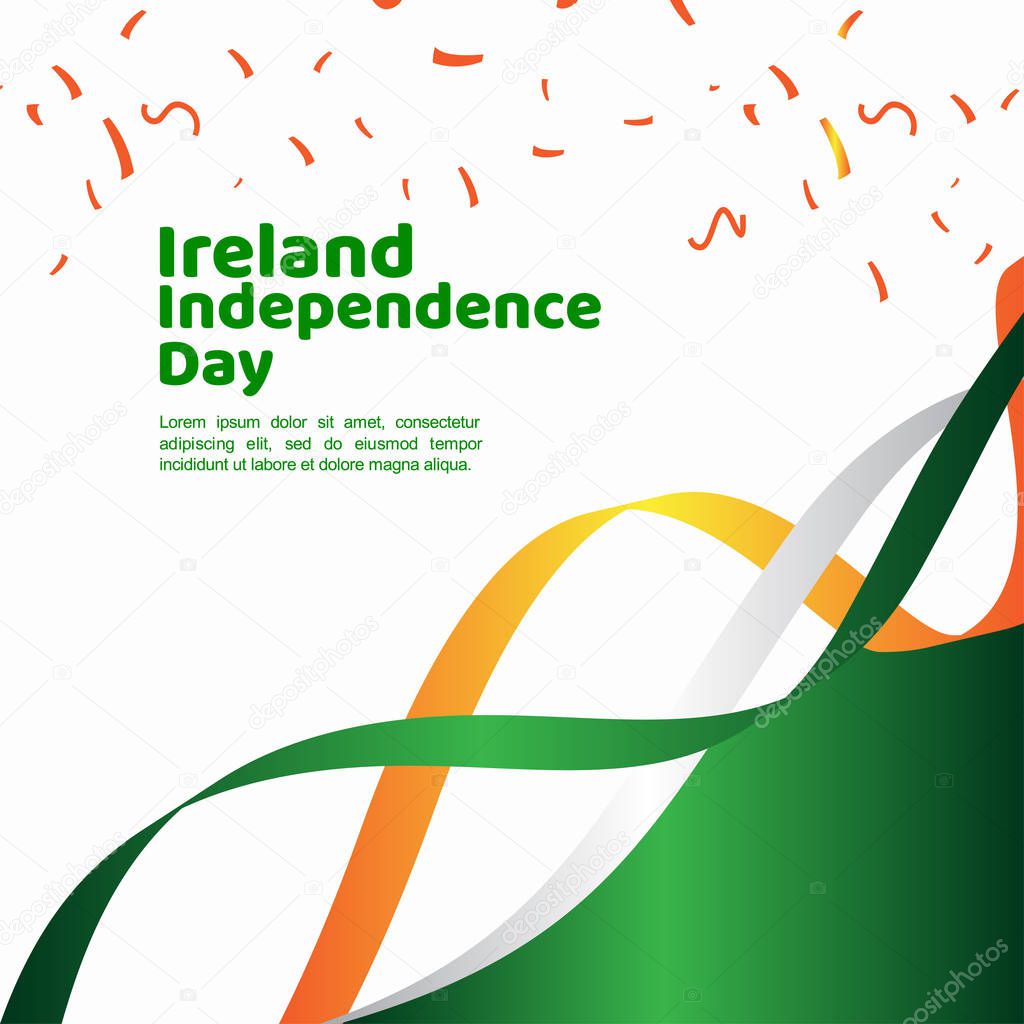 Ireland Independence Day Vector Template Design Illustration