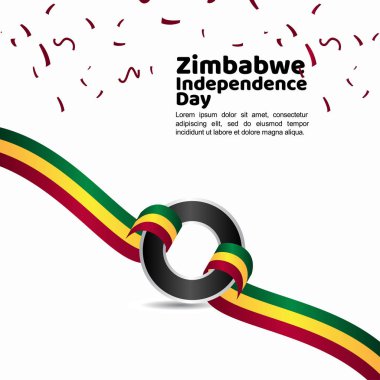 Zimbabwe Bağımsızlık Günü Vektör Şablon Tasarımı Çizimi