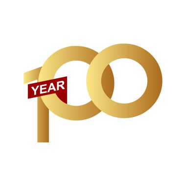 100 Yıl Dönümü Vektör Şablonu Tasarım İllüstrasyon