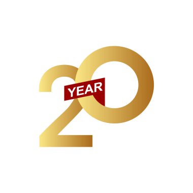 20 Yıl Dönümü Vektör Şablonu Tasarım İllüstrasyon