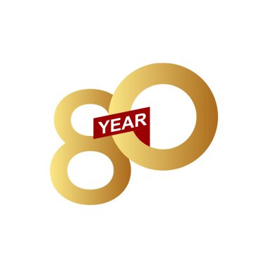 80 Yıl Yıldönümü Vektör Şablontasarım İllüstrasyon