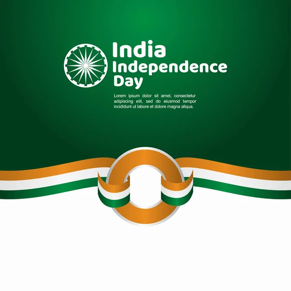 India Día de la Independencia Vector Plantilla Diseño Ilustración — Vector de stock