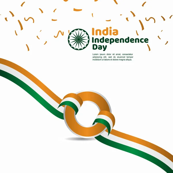 India Día de la Independencia Vector Plantilla Diseño Ilustración — Vector de stock