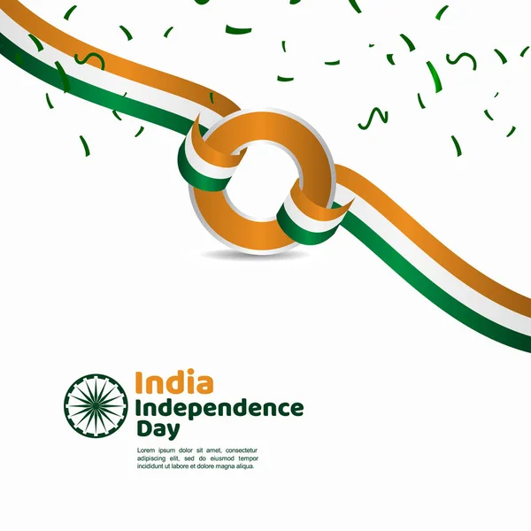 День незалежності Індії Векторна ілюстрація оформлення шаблону — стоковий вектор