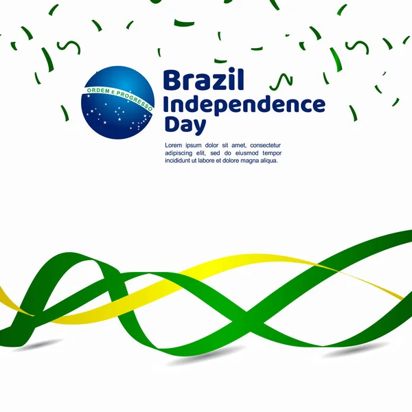 Brasil Día de la Independencia Vector plantilla Diseño Ilustración — Archivo Imágenes Vectoriales