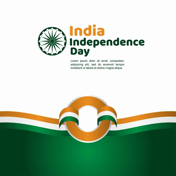 India Día de la Independencia Vector Plantilla Diseño Ilustración — Archivo Imágenes Vectoriales