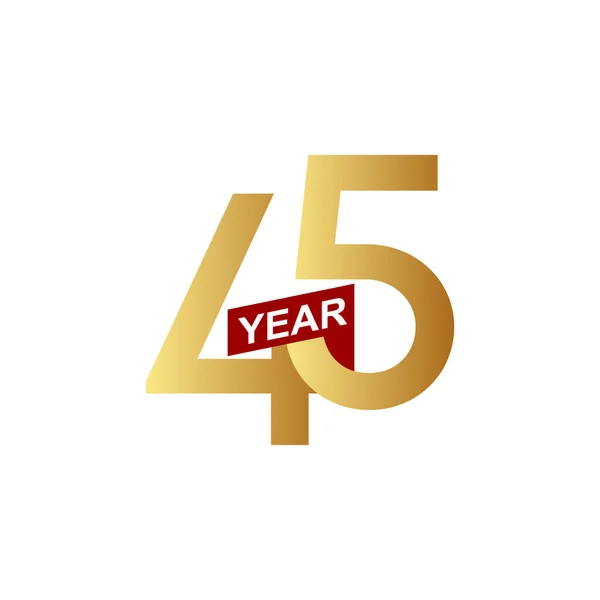 45 Anos Anniversary Vector Template Design Ilustração —  Vetores de Stock