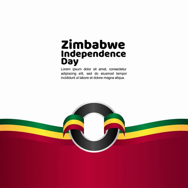 जिम्बाब्वे स्वतंत्रता दिवस वेक्टर टेम्पलेट डिजाइन इलस्ट्रेशन — स्टॉक वेक्टर
