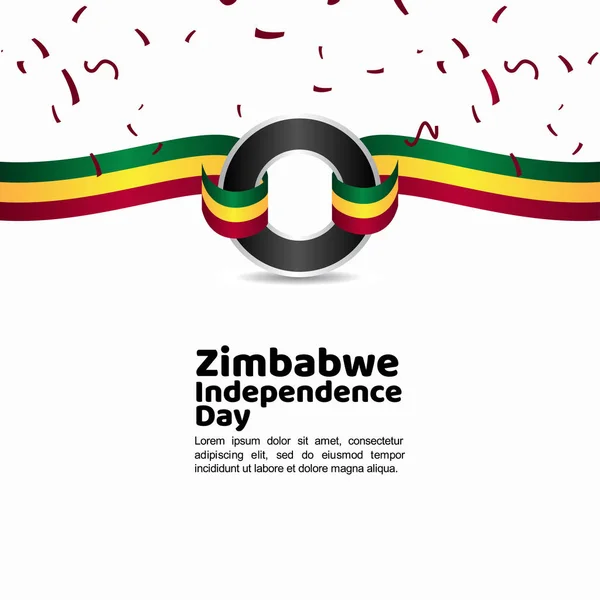 Ilustración del diseño de placas base del Día de la Independencia de Zimbabue — Vector de stock