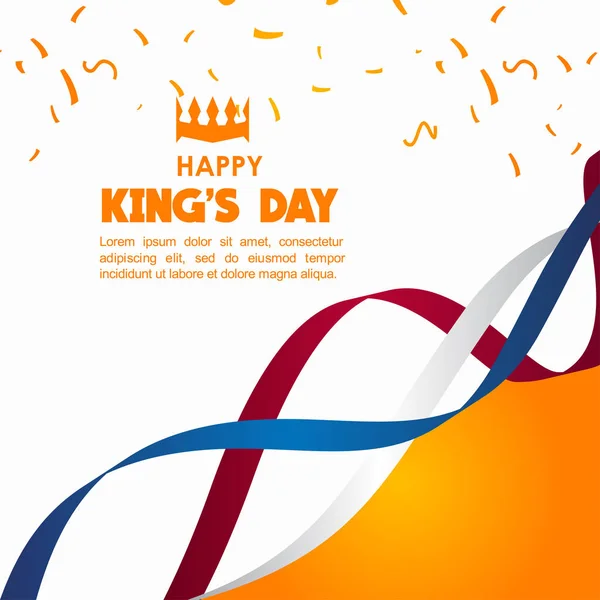 Happy King's Day vector sjabloonontwerp illustratie — Stockvector