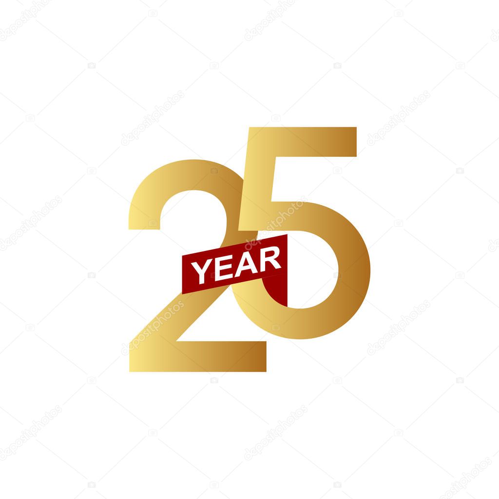 25 Years Anniversary Vector Template Design Illustration