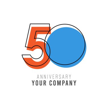 50 Yıl Yıldönümü Vektör Şablonu Tasarım İllüstrasyonu
