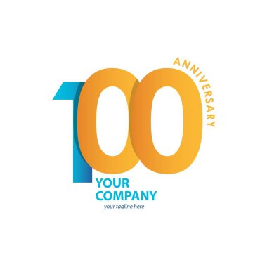 100 Yıl Yıldönümü Vektör Şablonu Tasarımı Çizimi