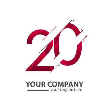 20 Yıl Yıldönümü Şirketiniz vektör şablonu tasarım illüstrasyon
