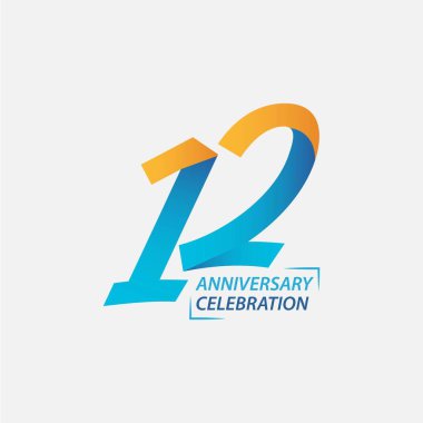 12 Year Anniversary Celebration Vector Template Design Illustration clipart