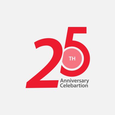 25 th Anniversary Celebration Vector Template Design Illustration clipart
