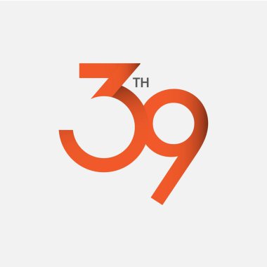 39. Yıldönümü Vektör Şablonu Tasarım İllüstrasyon