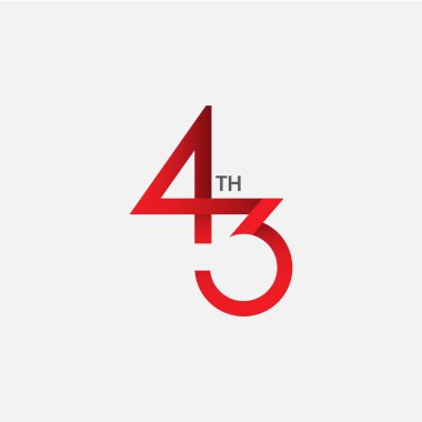 43. Yıldönümü Vektör Şablonu Tasarım İllüstrasyon