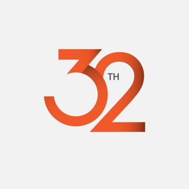 32. Yıldönümü Vektör Şablonu Tasarım İllüstrasyon
