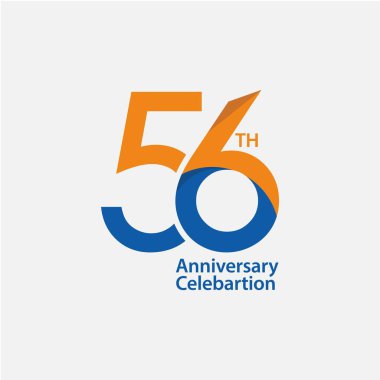 56. Yıldönümü Kutlama Vektör Şablonu Tasarım İllüstrasyon