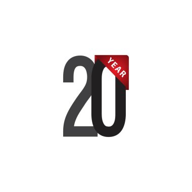 20 Yıl Yıldönümü Vektör Şablon Tasarımı İllüstrasyonu
