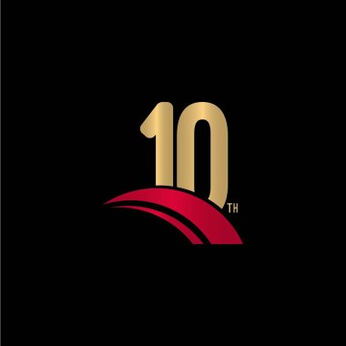 10. Yıldönümü Vektör Şablonu Tasarım Çizimi