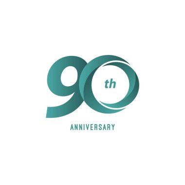 90 Yıl Yıldönümü Vektör Şablonu Çizimi