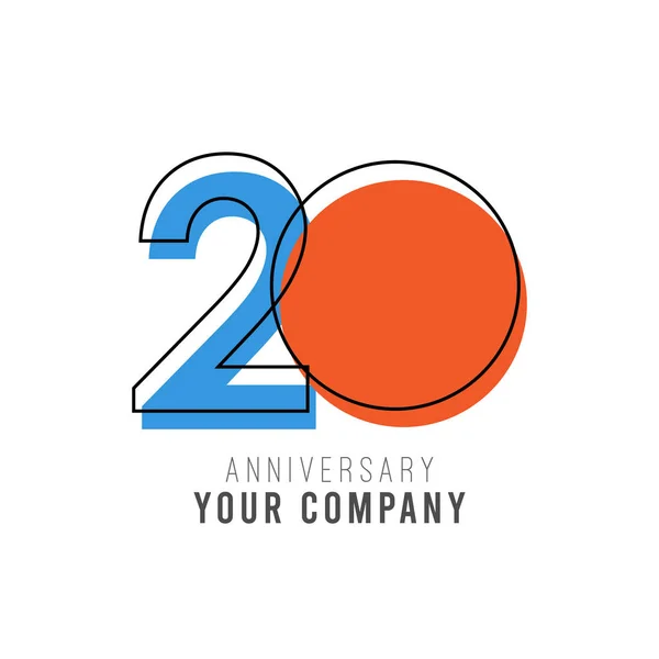 20 jaar Vectorsjabloon Ontwerp Illustratie — Stockvector