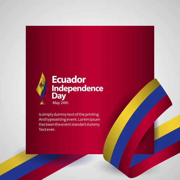 Illustration vectorielle de conception de modèle de jour de l'indépendance de l'Équateur — Image vectorielle