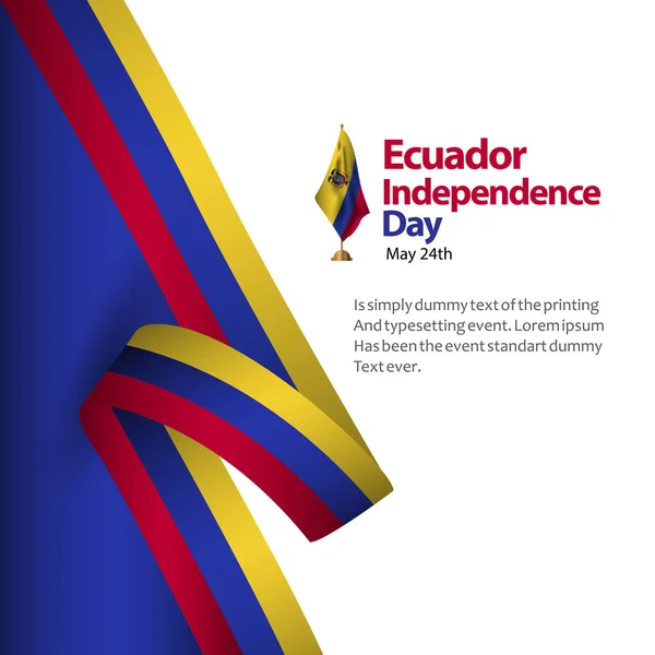 Ecuador Independence Day Vector Template Design Illustrazione — Vettoriale Stock