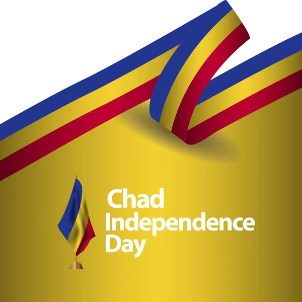 Chad Día de la Independencia Vector Plantilla Diseño Ilustración — Vector de stock