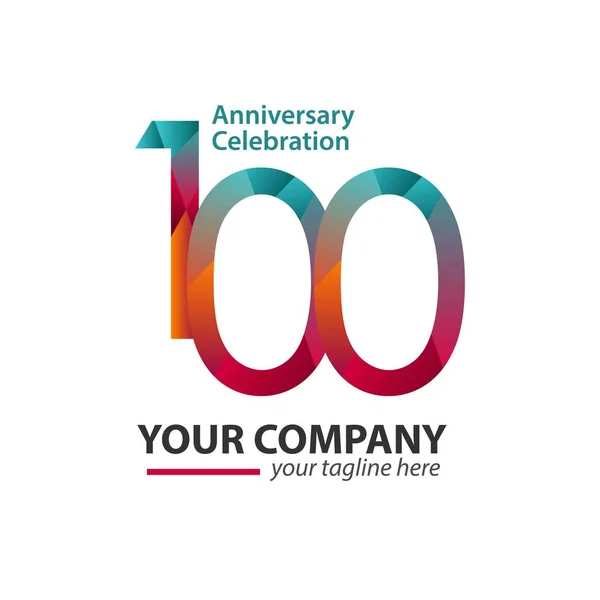 100 έτος επέτειος εορτασμός εταιρεία διανυσματικό πρότυπο σχεδιασμό εικόνα — Διανυσματικό Αρχείο