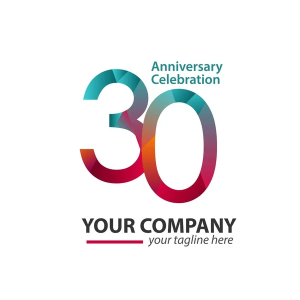 Illustration vectorielle de conception de modèle d'entreprise de célébration de 30 ans — Image vectorielle