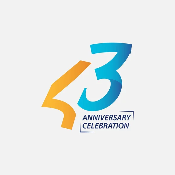 43 Ano Aniversário celebração Vector Template Design Ilustração —  Vetores de Stock