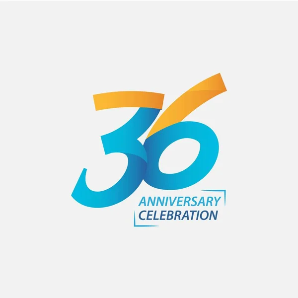 36 Year Anniversary Celebration Vector Template Design Illustration — Stock Vector