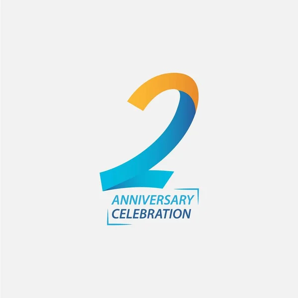 2 Χρόνια Επέτειος εορτασμός Διάνυσμα πρότυπο εικονογράφηση — Διανυσματικό Αρχείο
